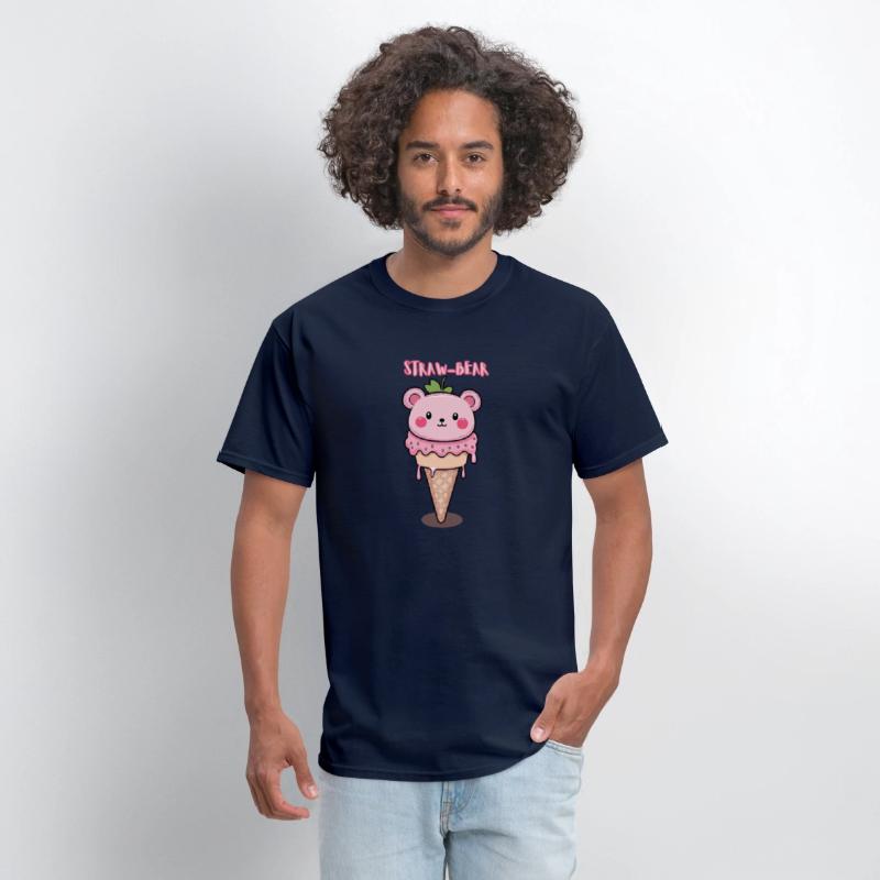 Straw-Bear Ice Cream Character Shirt