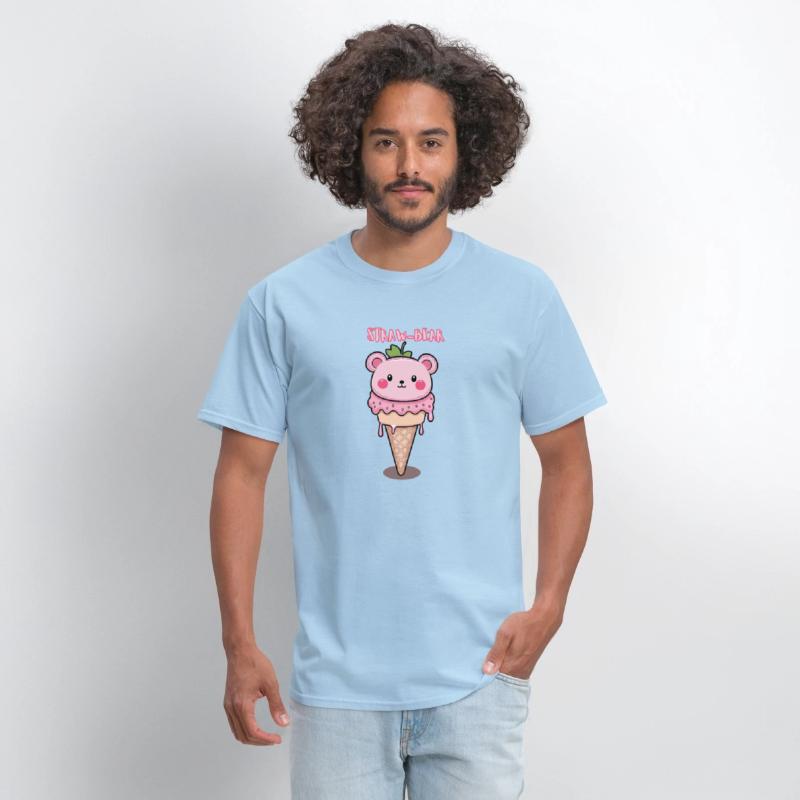 Straw-Bear Ice Cream Character Shirt