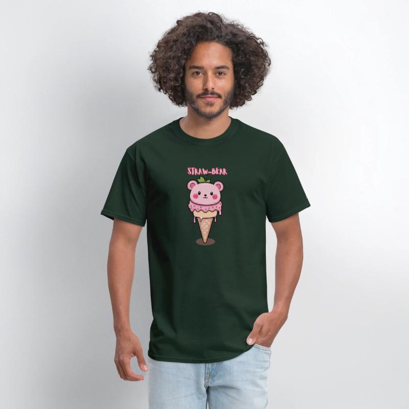 Straw-Bear Ice Cream Character Shirt