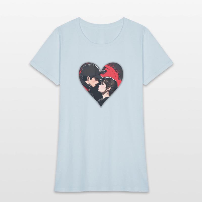 Street art: couple in love in the shape of a heart