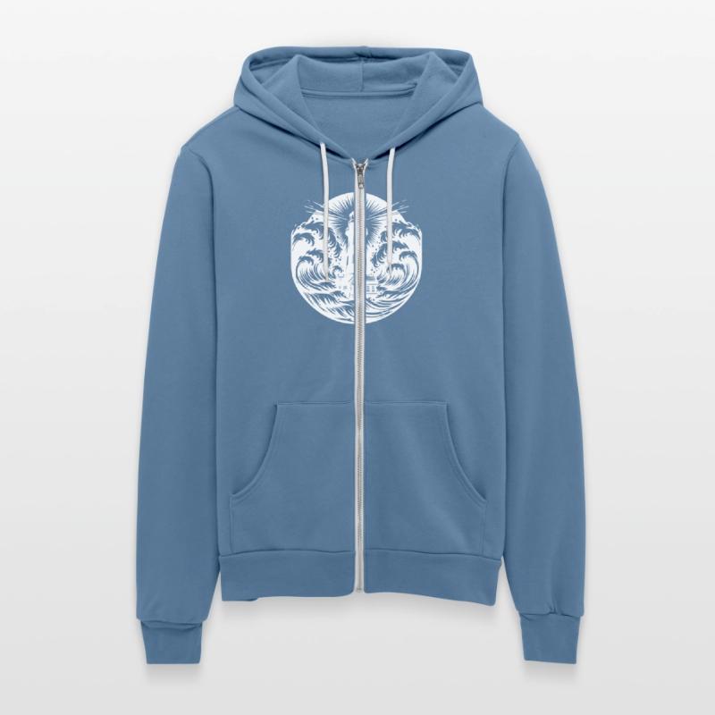 Striped Coastal Lighthouse In Heavy Seas