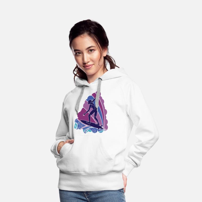 Surfing Girl with Vibrant Waves