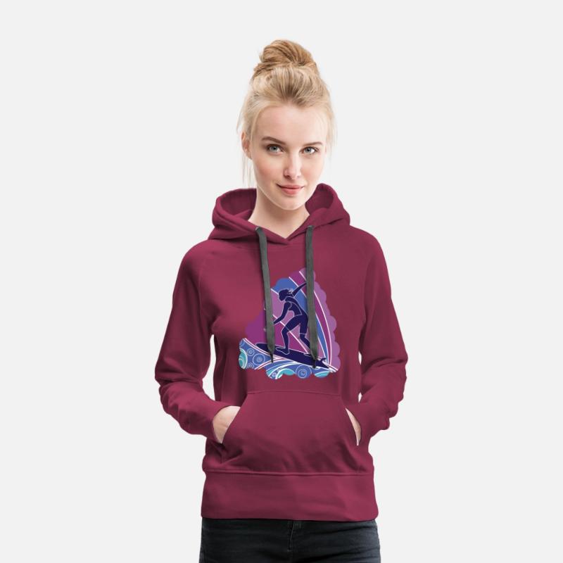 Surfing Girl with Vibrant Waves