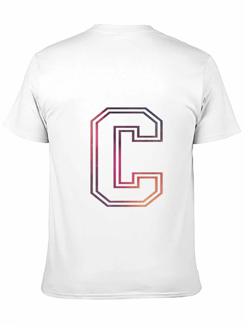 Letter C Galaxy Graphic Black T-Shirt