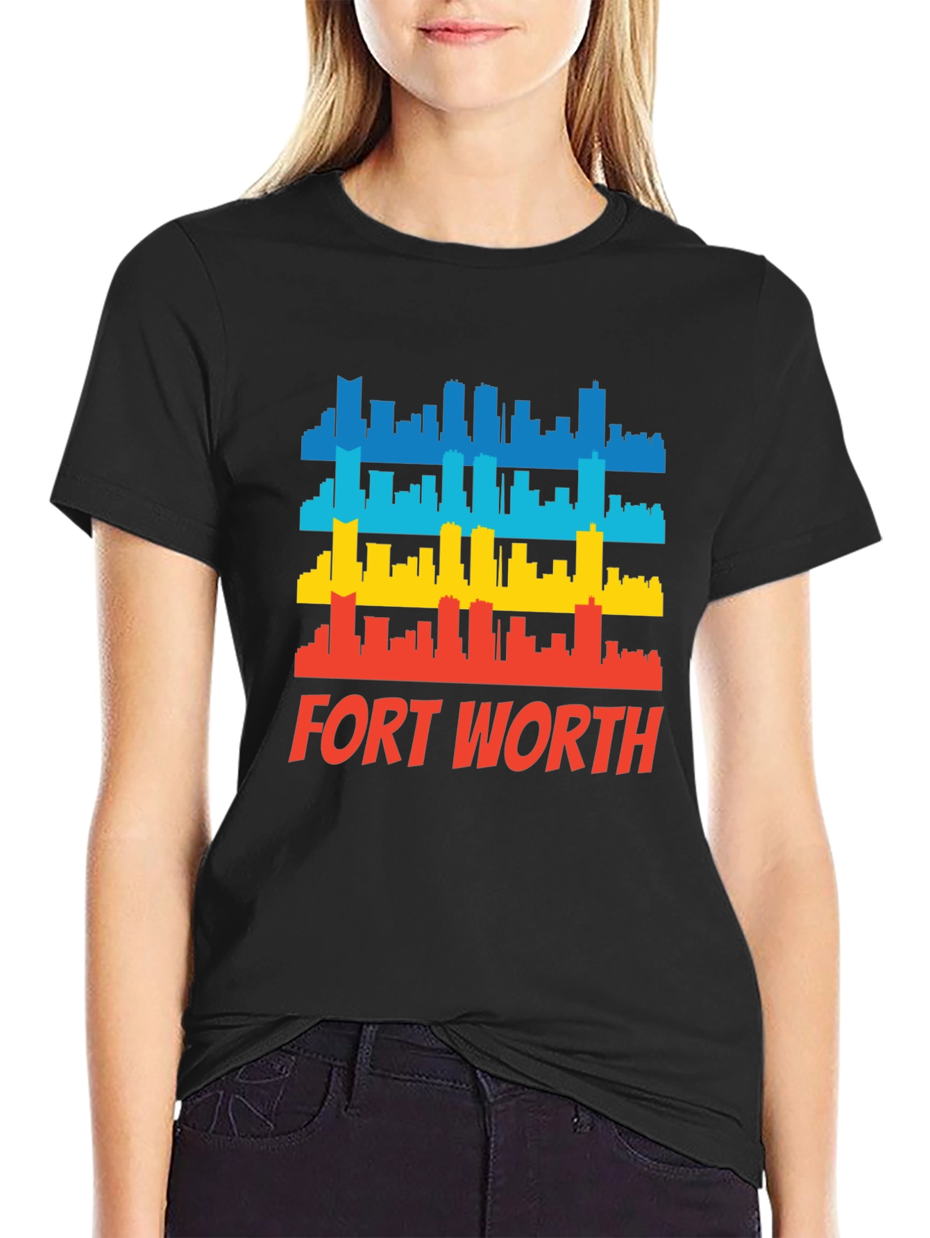 Fort Worth Skyline Graphic Tee - Retro Style