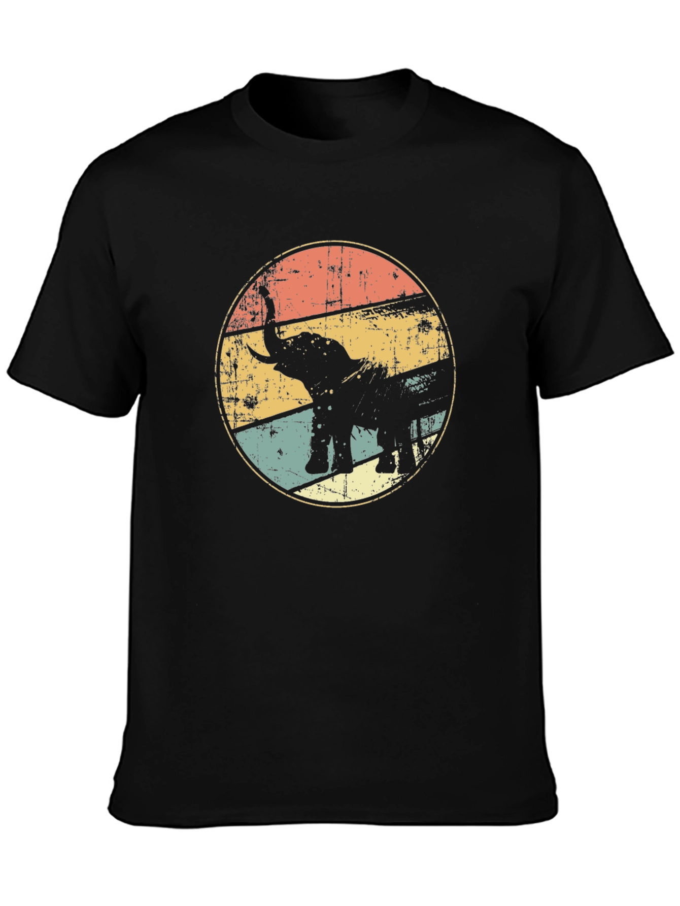 Retro Elephant Graphic Tee - Vintage Style Comfort