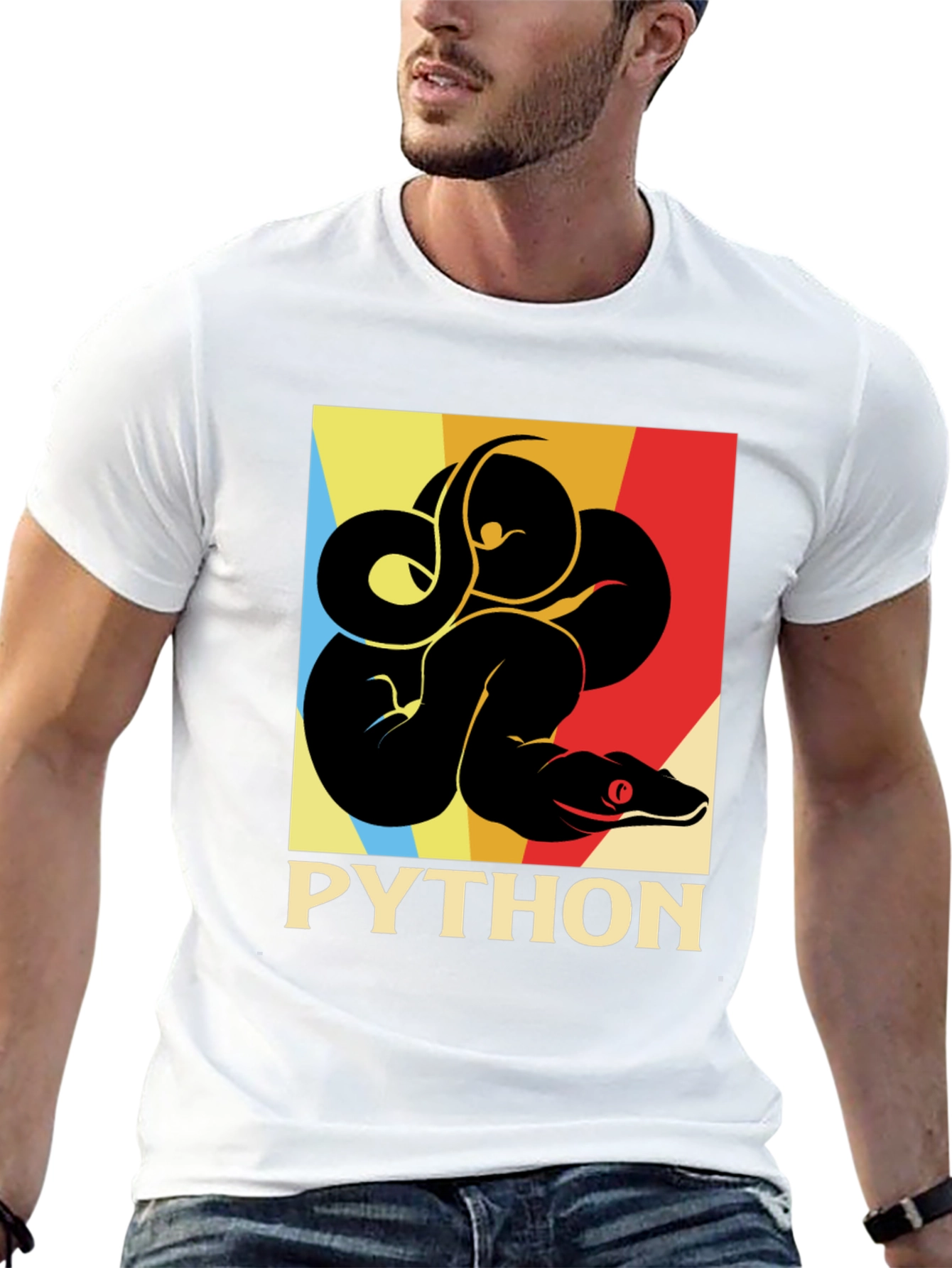 Python Snake Retro Graphic T-Shirt