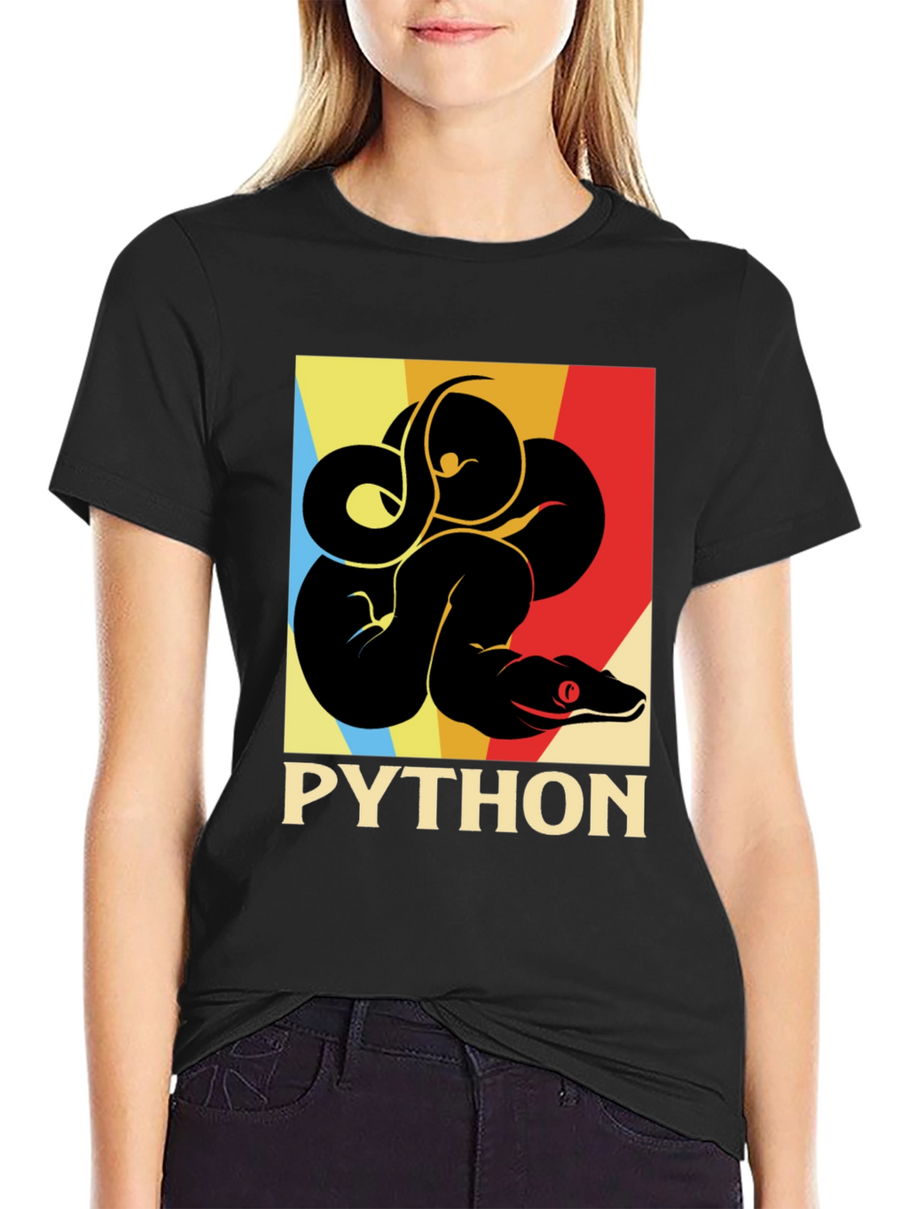 Python Snake Retro Graphic T-Shirt