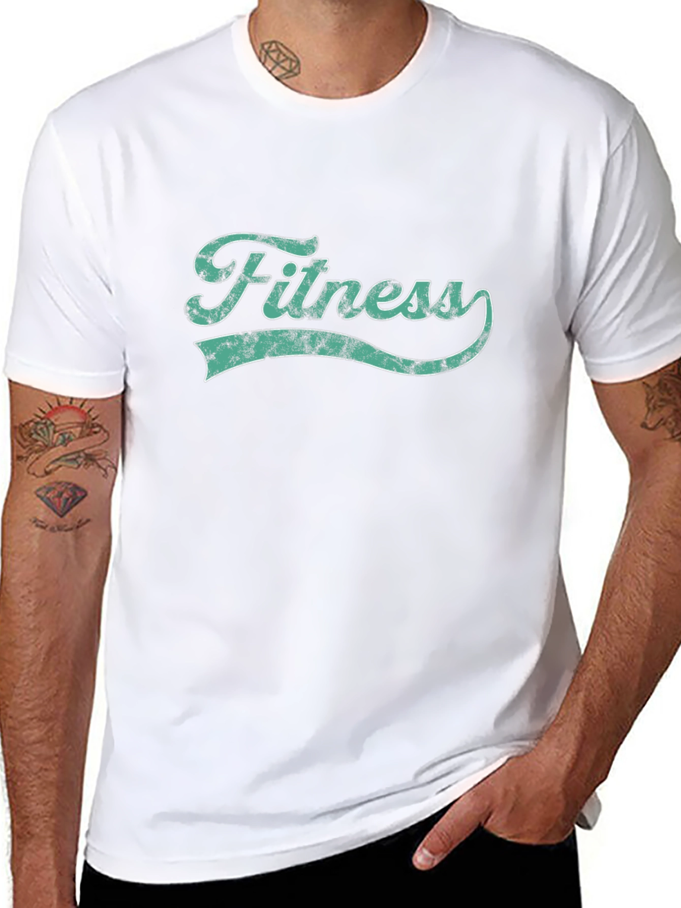 Vintage Fitness Graphic Tee - Black