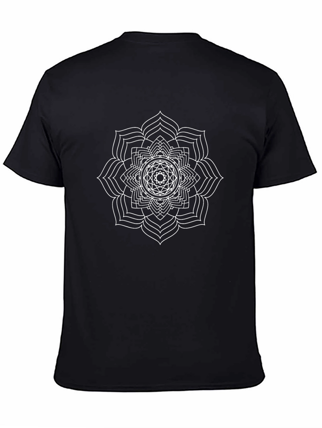 Geometric Mandala Graphic Tee - Black