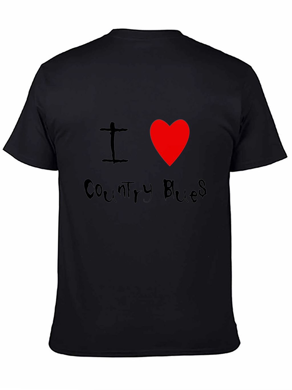 I Heart Country Blues Black T-Shirt