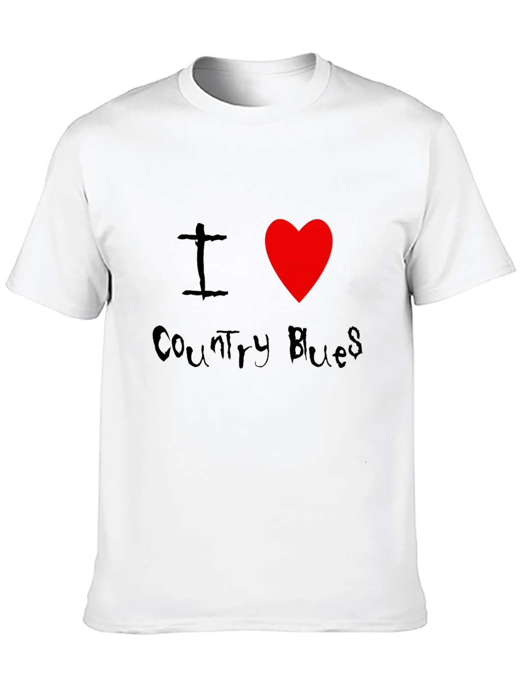 I Heart Country Blues Black T-Shirt