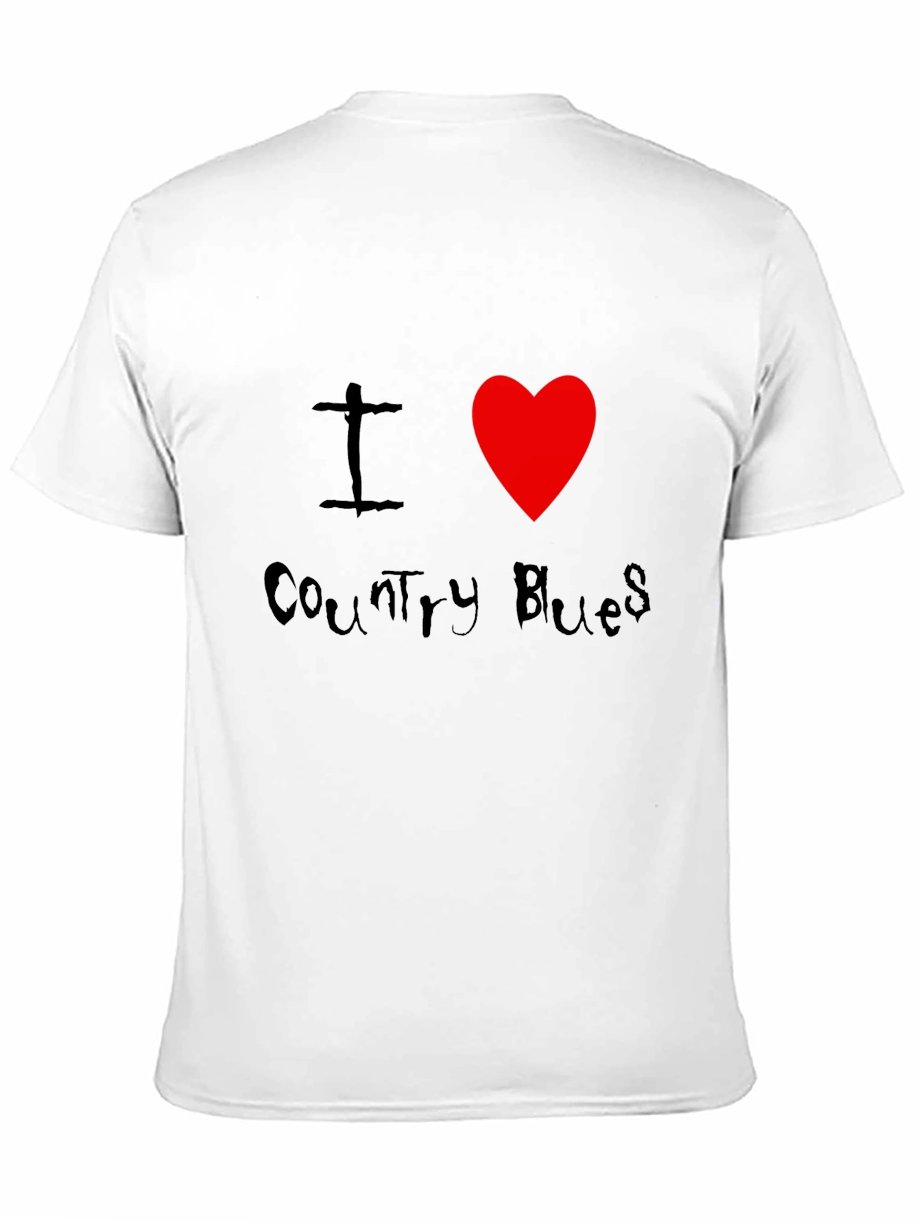 I Heart Country Blues Black T-Shirt