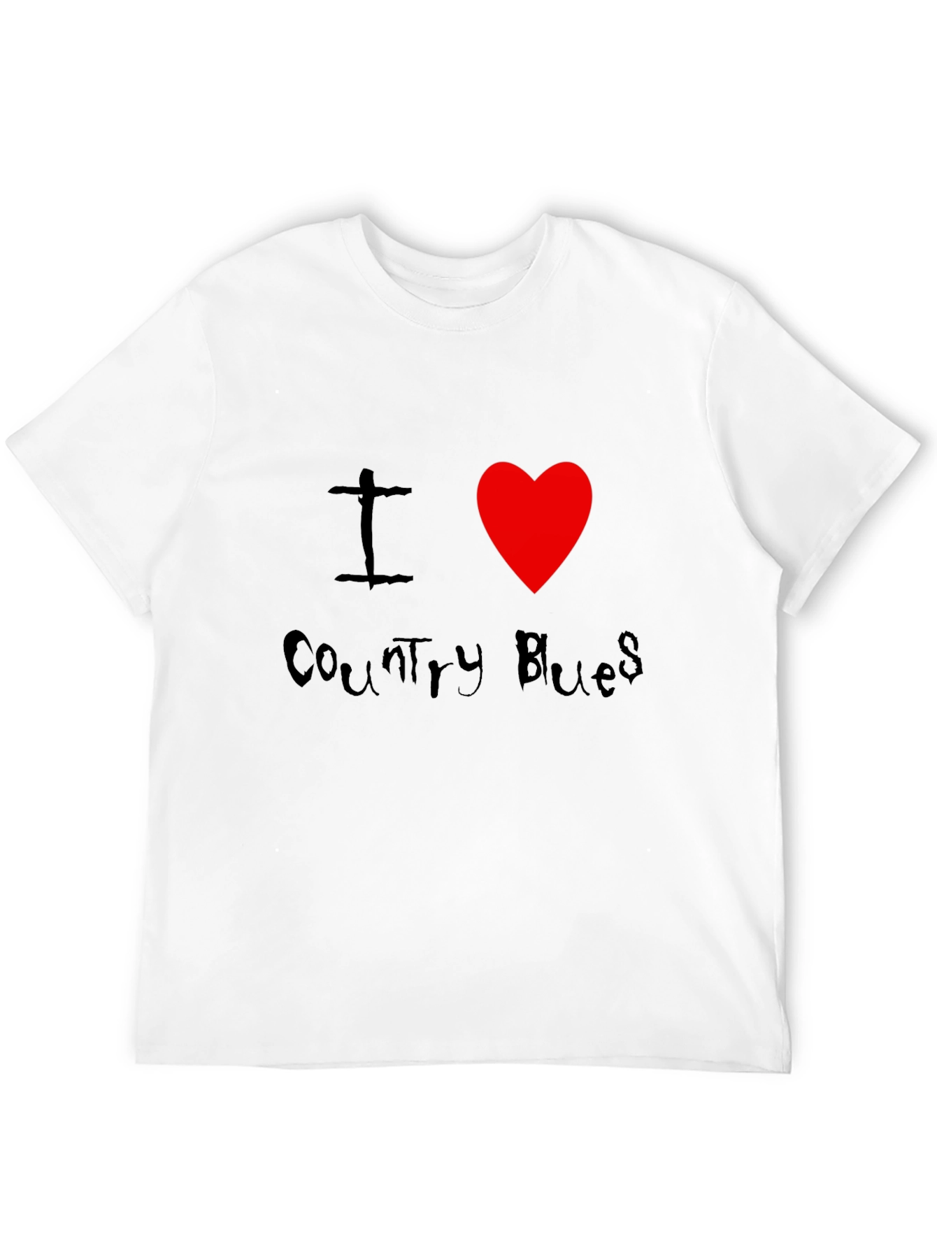 I Heart Country Blues Black T-Shirt