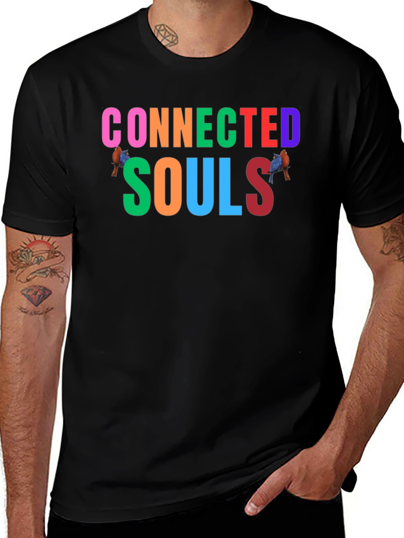 Connected Souls Graphic Tee - Black Casual Shirt
