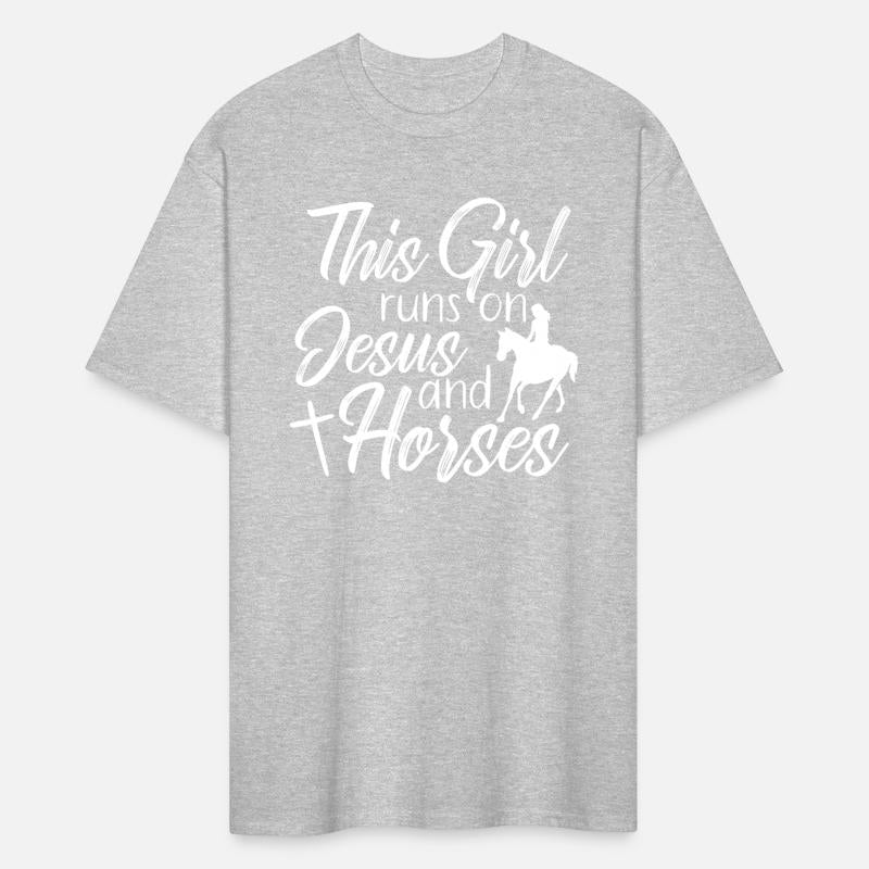 This Girl Runs On Jesus and Horses Religious Shirt