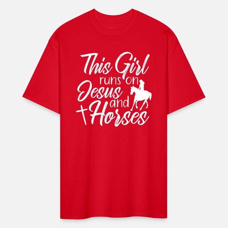 This Girl Runs On Jesus and Horses Religious Shirt