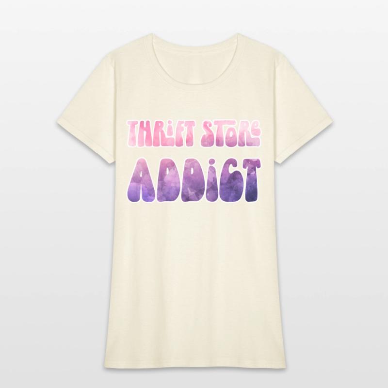 Thrift Store Addict pink watercolor