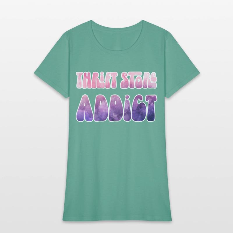 Thrift Store Addict pink watercolor