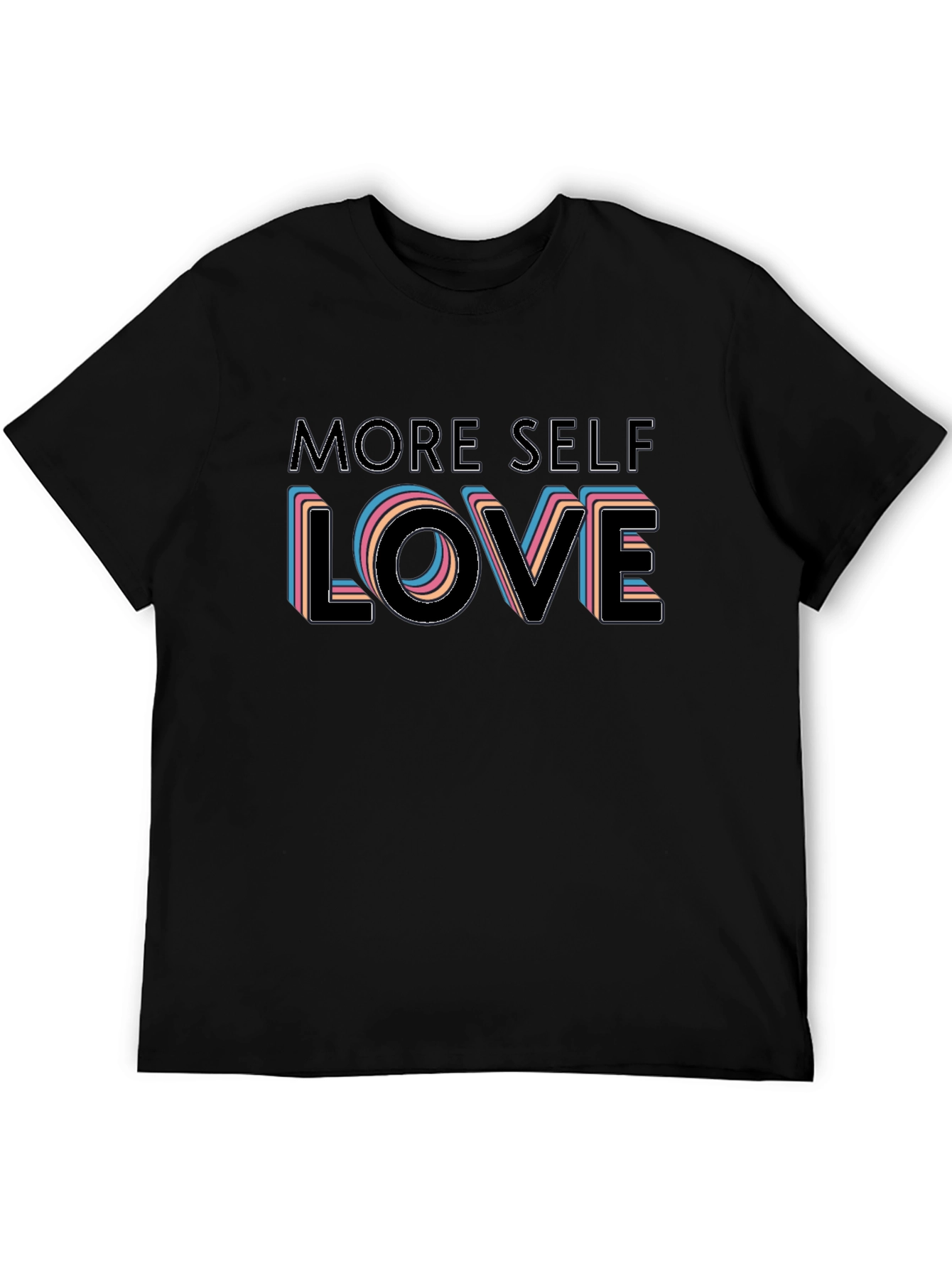 More Self Love Graphic Tee - Trendy Black T-Shirt