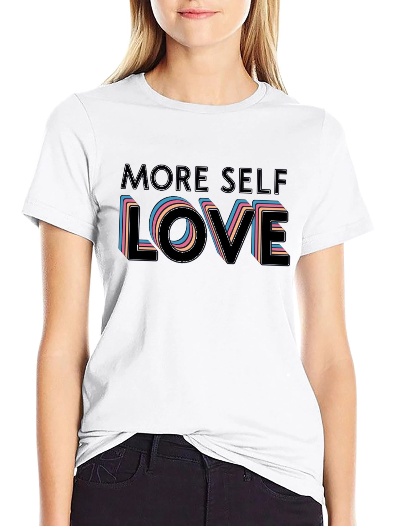 More Self Love Graphic Tee - Trendy Black T-Shirt