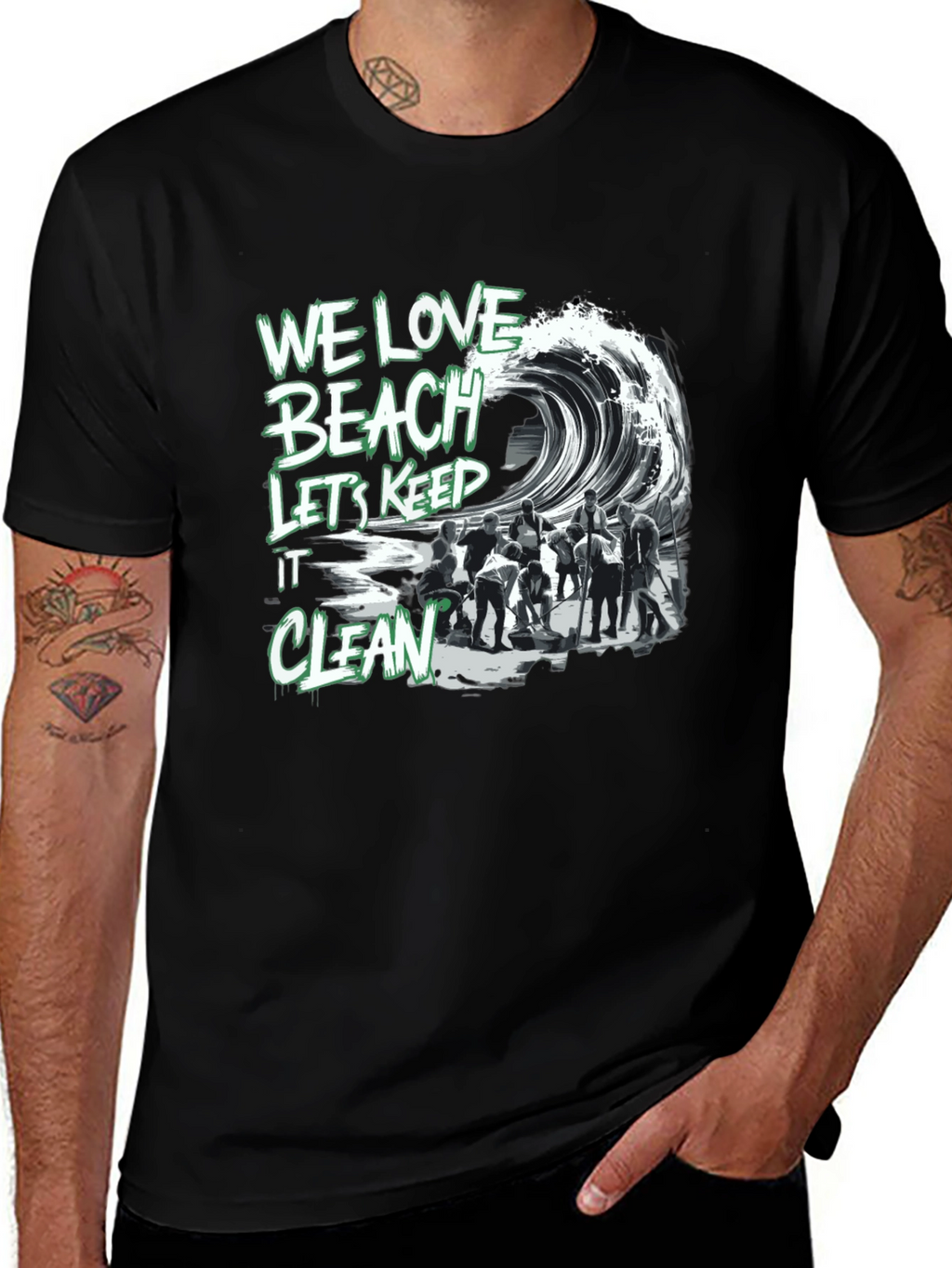 We Love Beach T-Shirt - Keep it Clean!