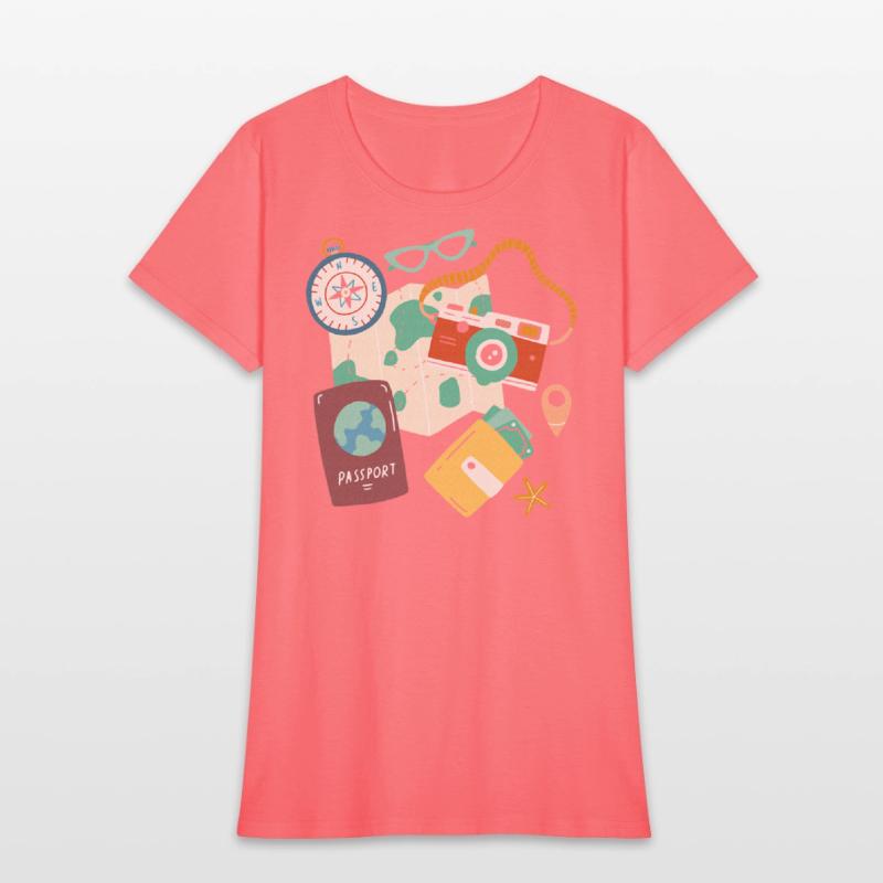 Tourist Holidays Costume Camera Passport Traveling