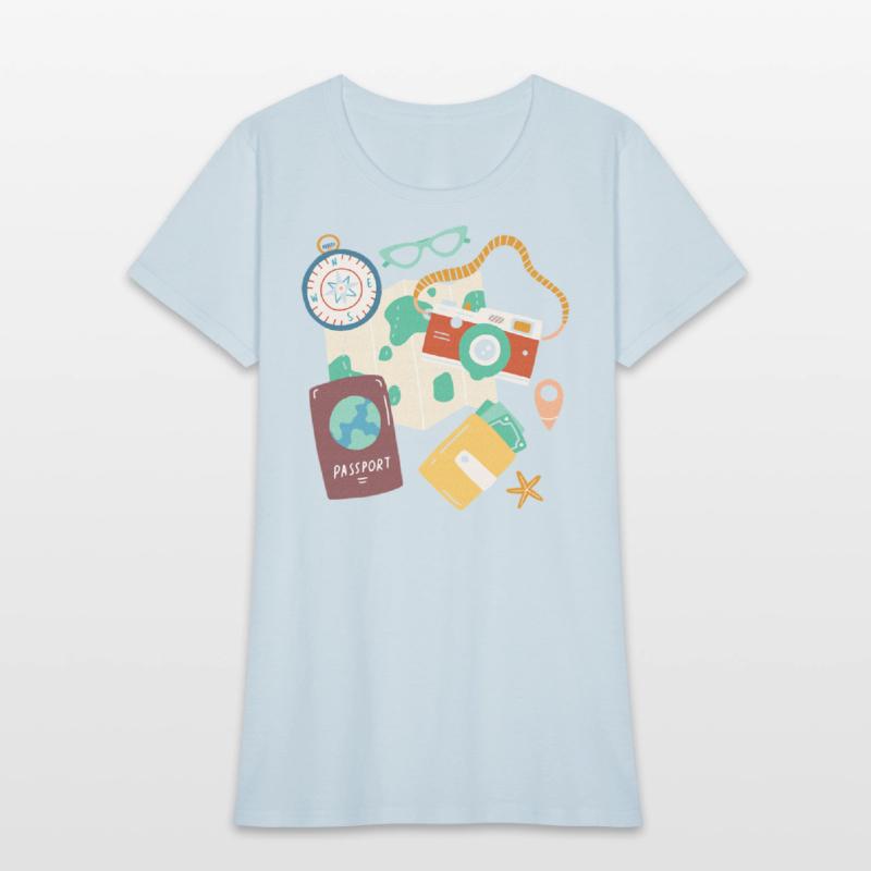 Tourist Holidays Costume Camera Passport Traveling