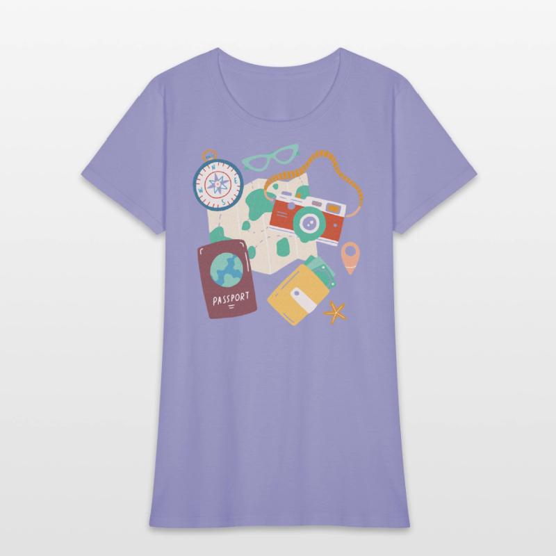 Tourist Holidays Costume Camera Passport Traveling