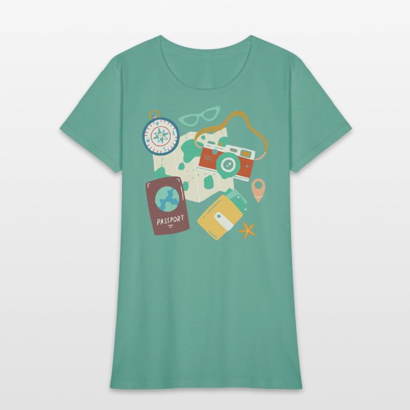 Tourist Holidays Costume Camera Passport Traveling