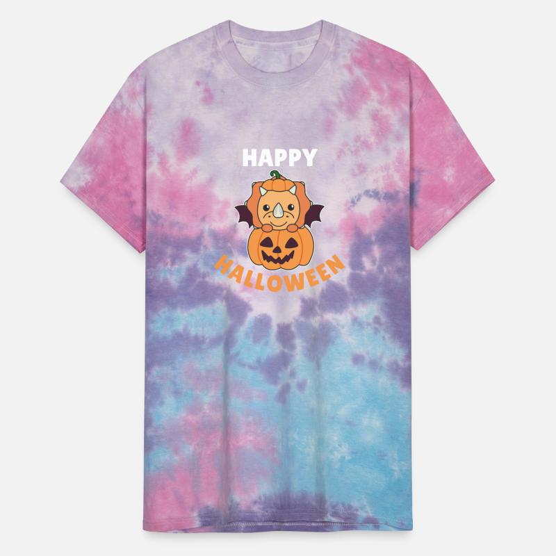 Triceratops Happy Halloween Pumpkin Bat