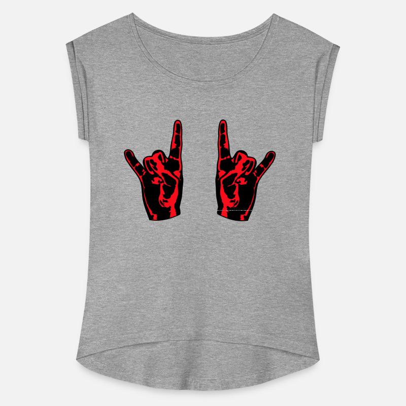 Two heavy metal hard rock horn finger hand gesture