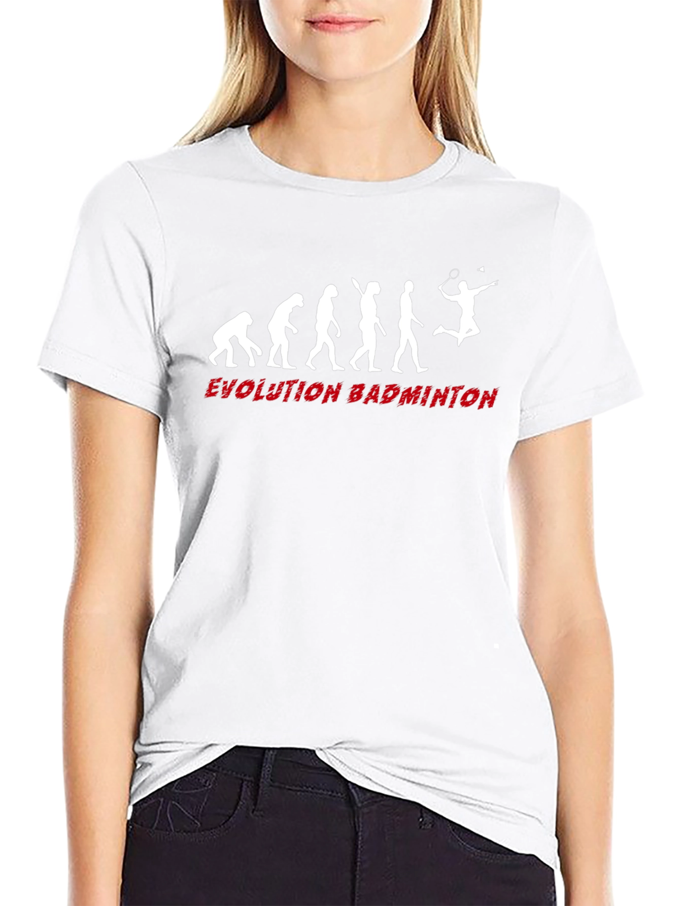 Evolution of Badminton Black T-Shirt