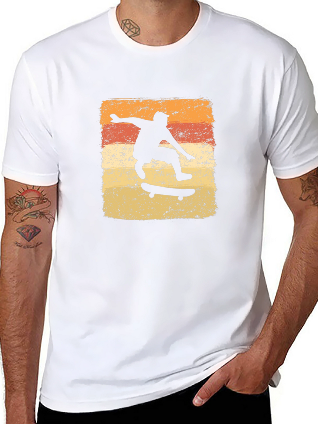 Skateboarding Retro Graphic Tee - Black