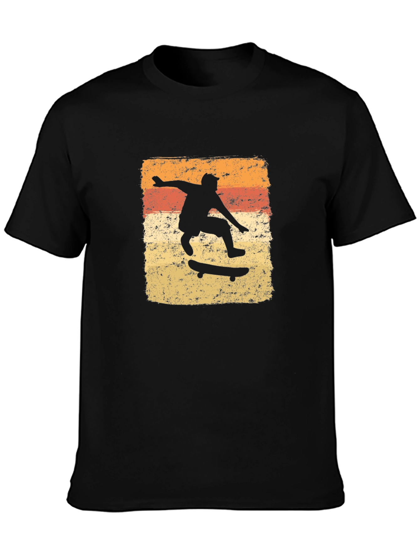 Skateboarding Retro Graphic Tee - Black