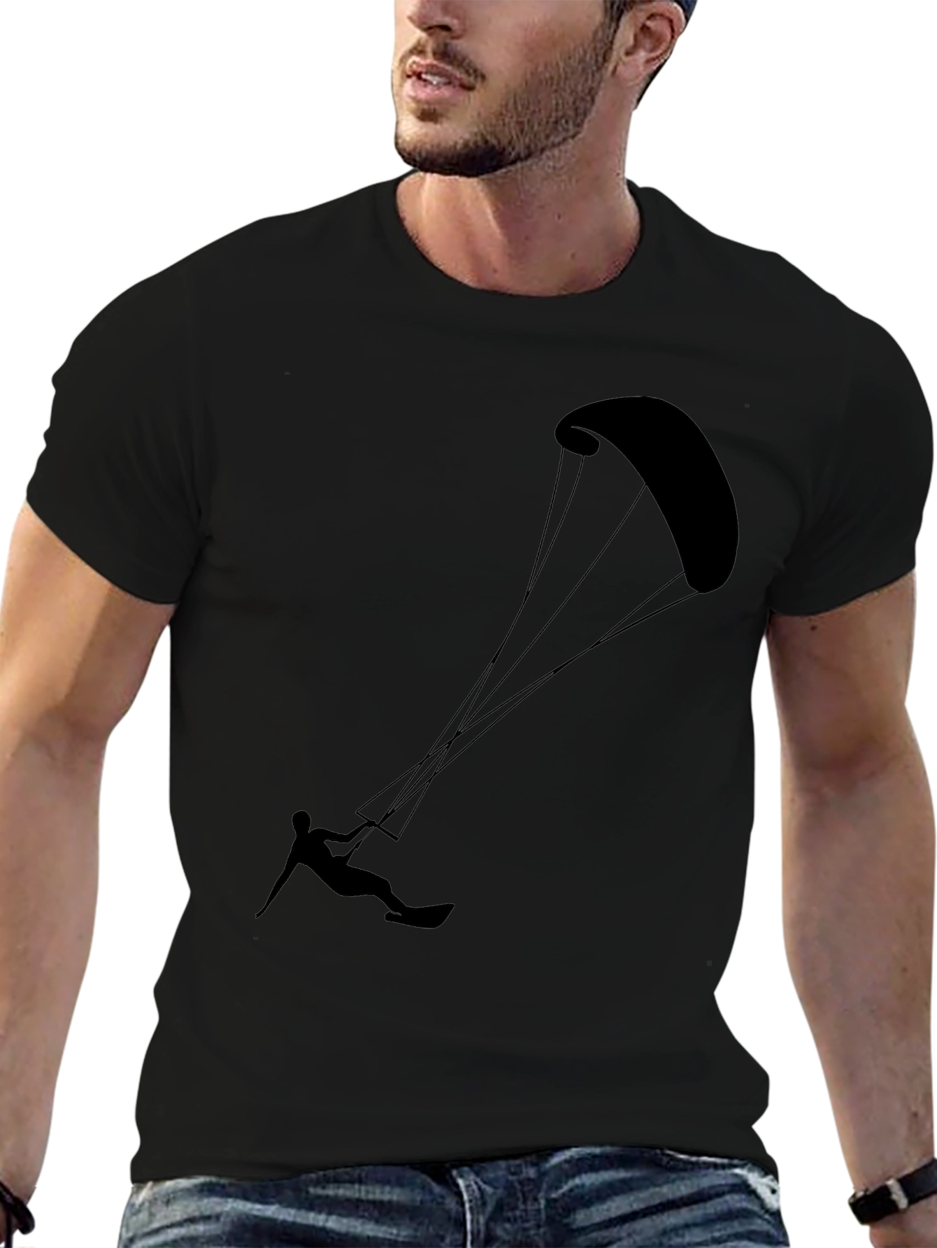 Kitesurfing Black Graphic Tee
