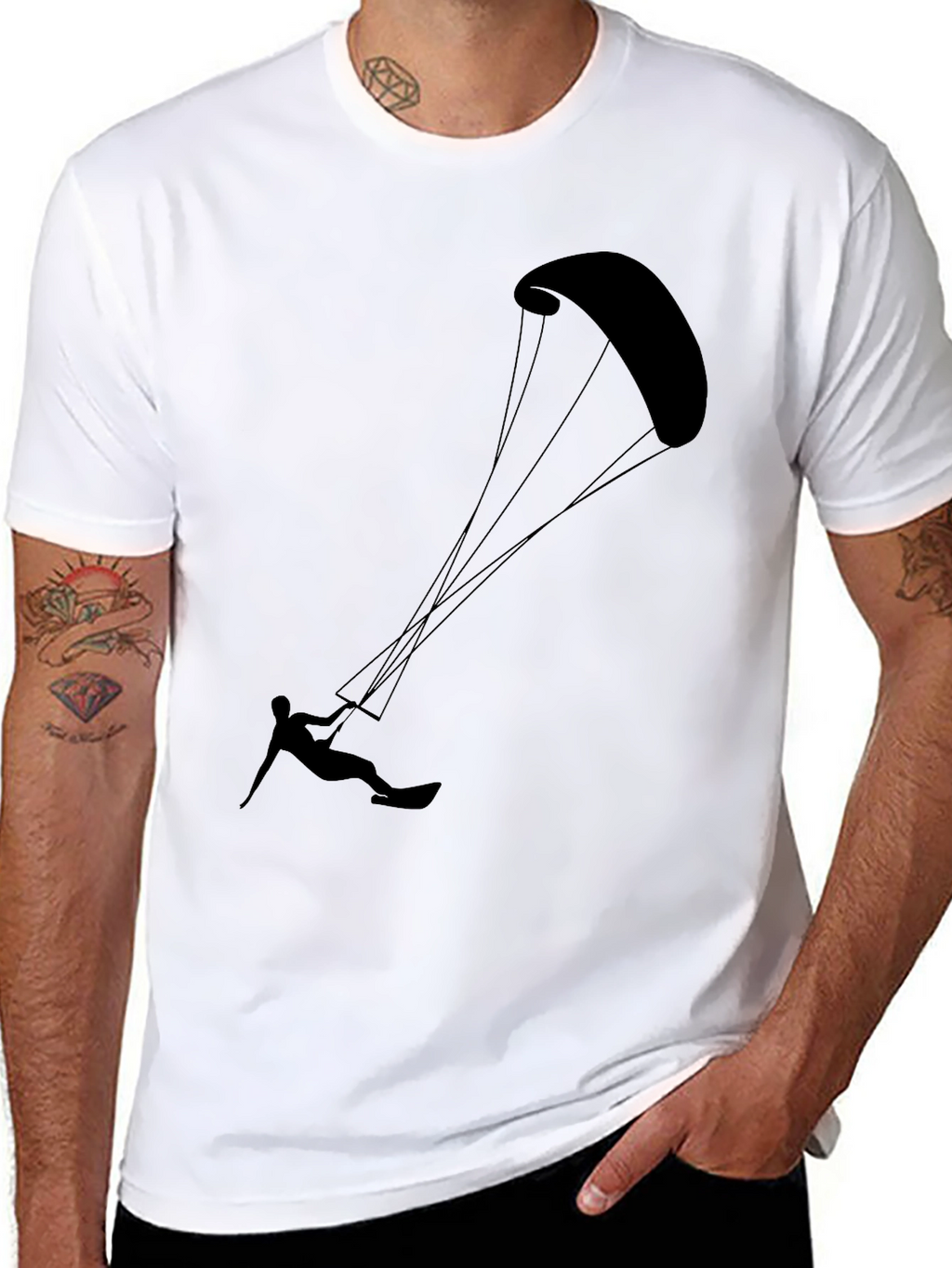 Kitesurfing Black Graphic Tee