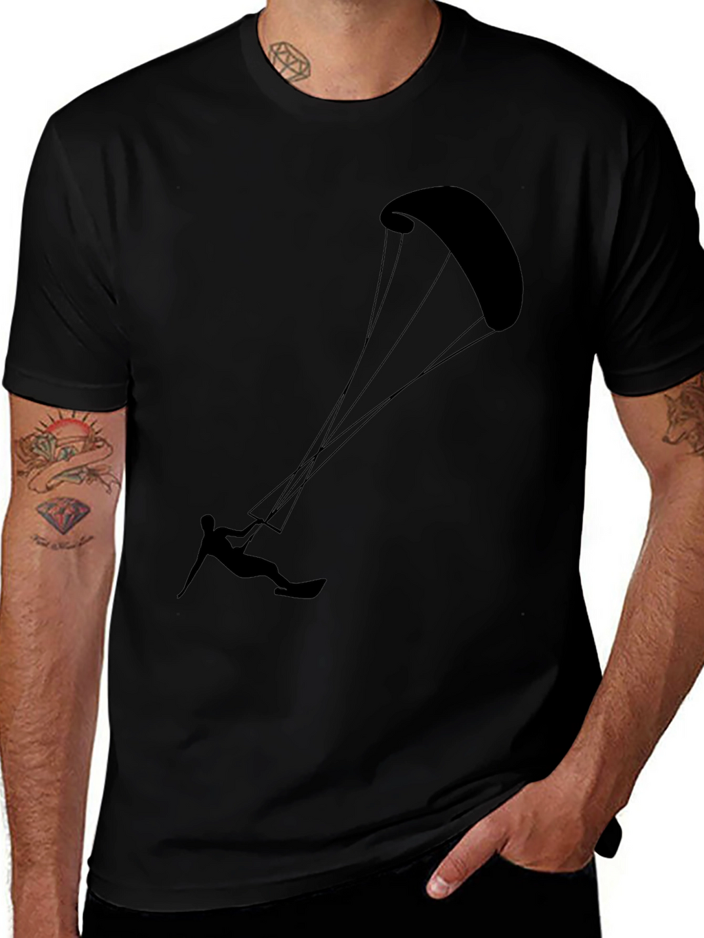 Kitesurfing Black Graphic Tee