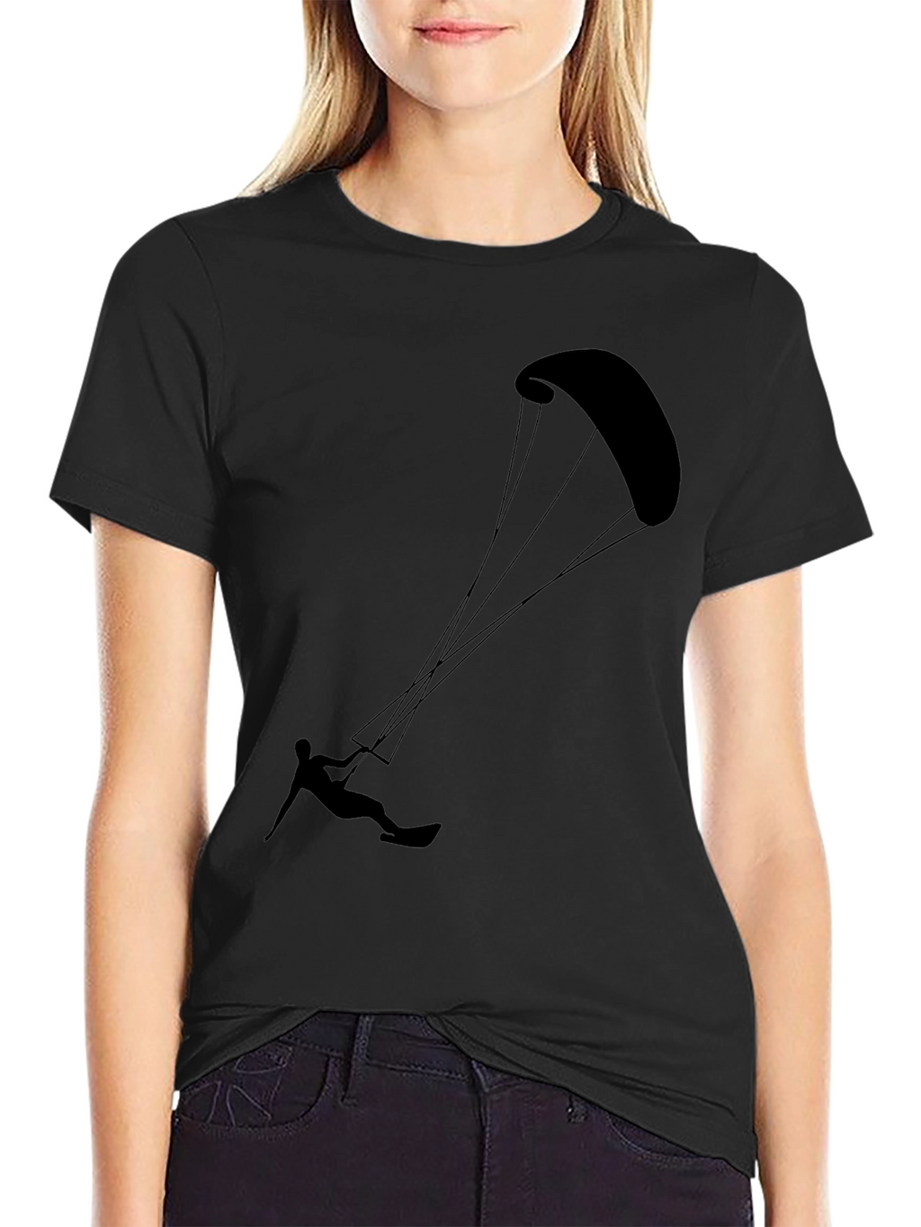 Kitesurfing Black Graphic Tee
