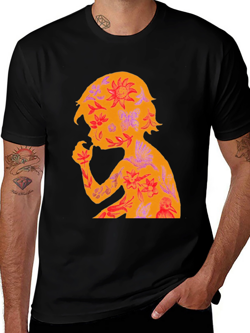 Floral Child Silhouette Graphic Tee
