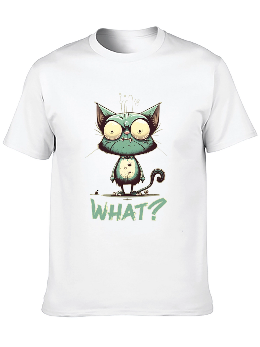 Cartoon Cat WHAT? Graphic Tee - Unisex