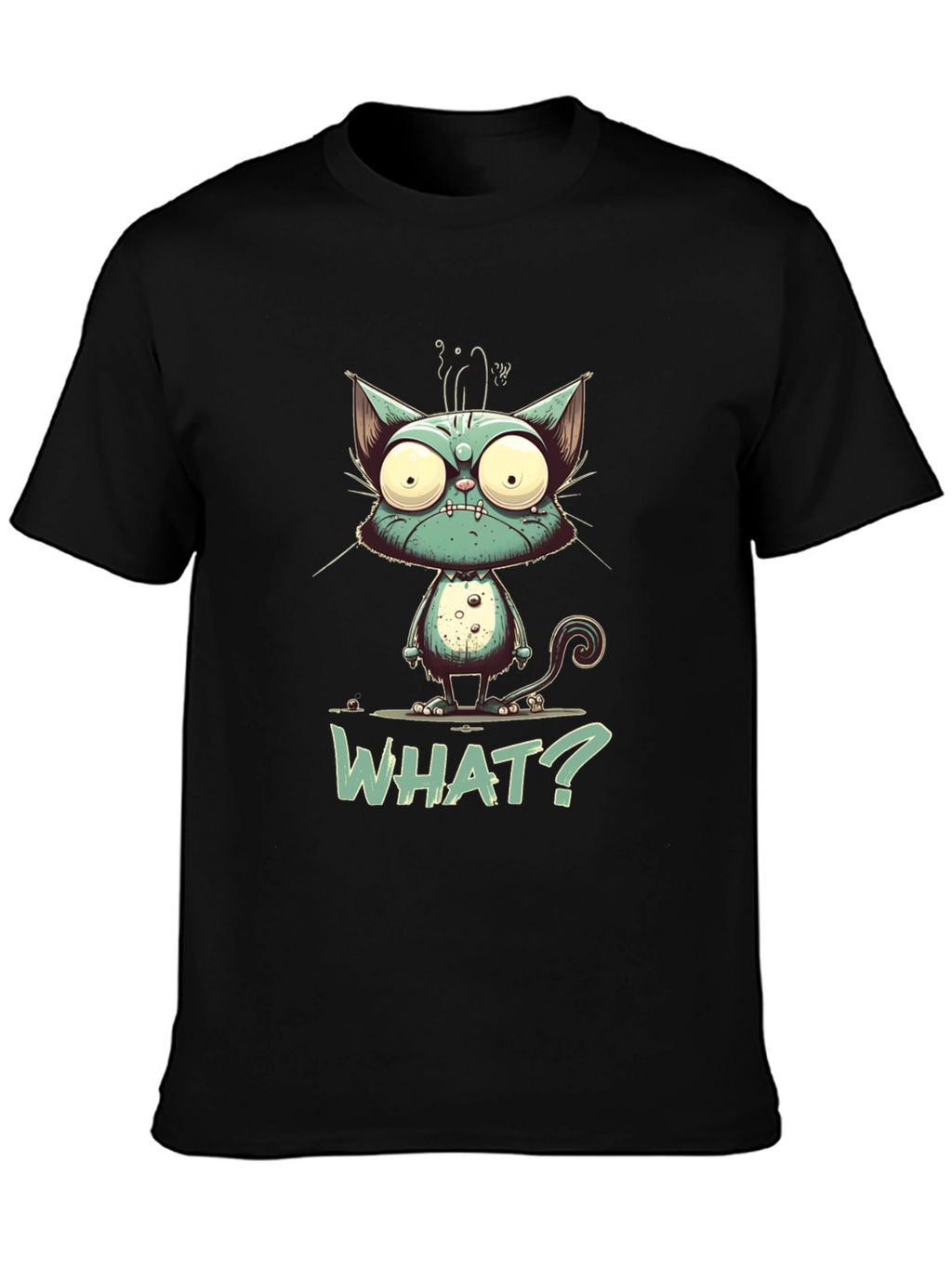 Cartoon Cat WHAT? Graphic Tee - Unisex