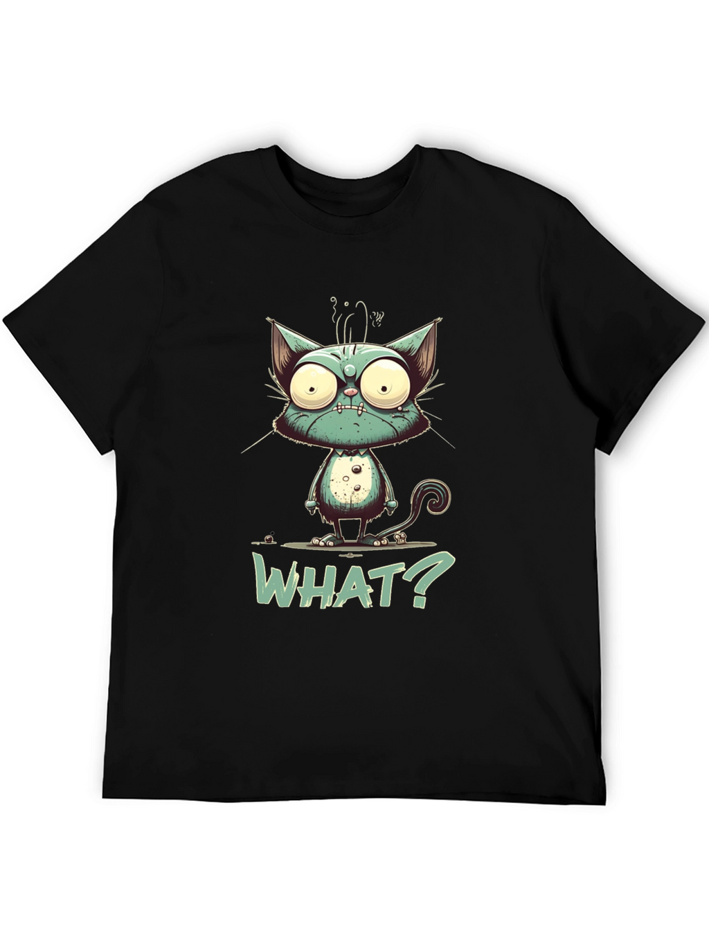Cartoon Cat WHAT? Graphic Tee - Unisex