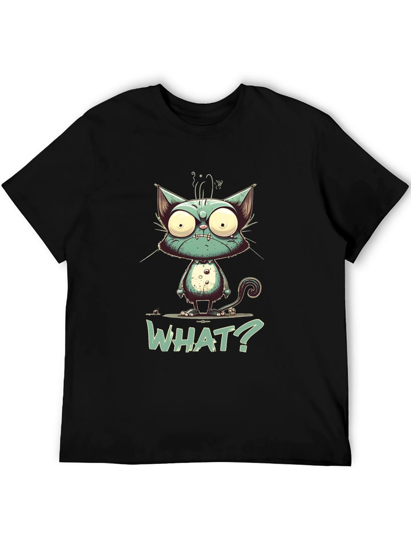 Cartoon Cat WHAT? Graphic Tee - Unisex