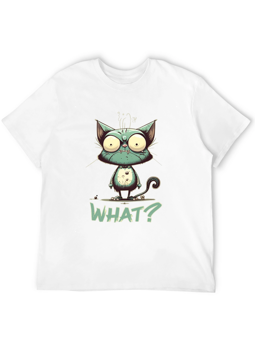 Cartoon Cat WHAT? Graphic Tee - Unisex