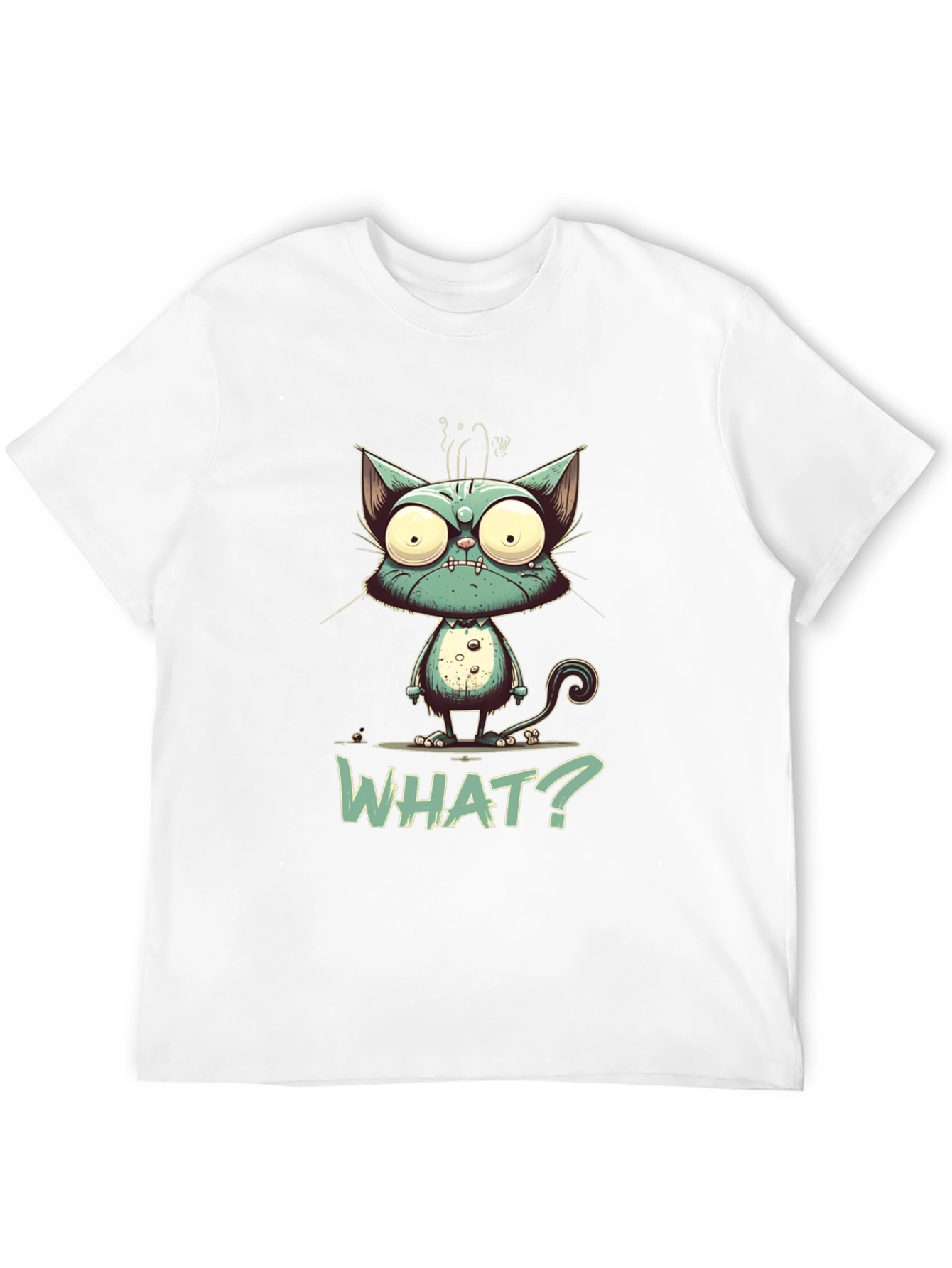 Cartoon Cat WHAT? Graphic Tee - Unisex