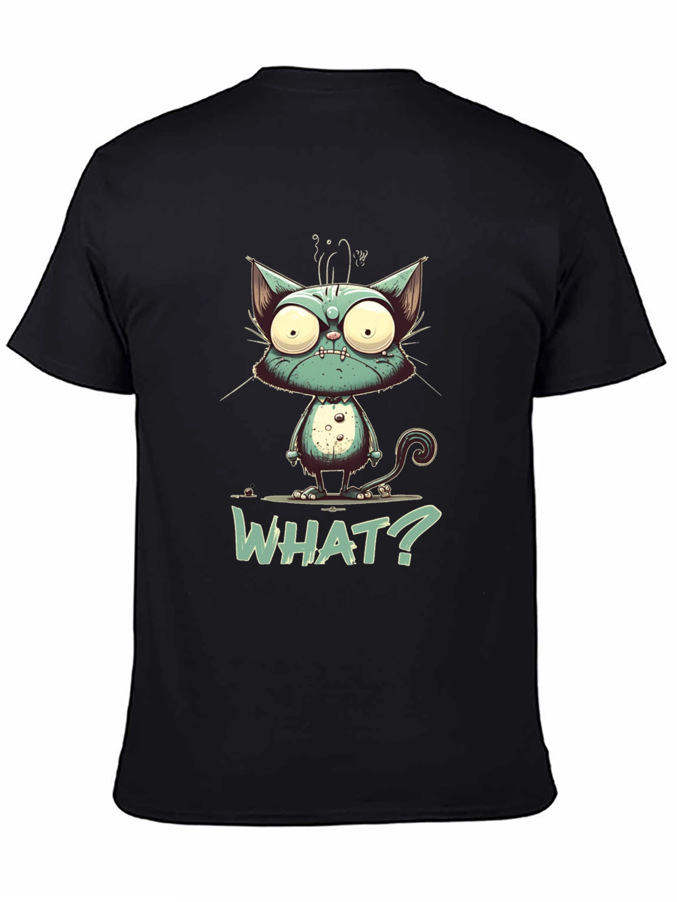Cartoon Cat WHAT? Graphic Tee - Unisex