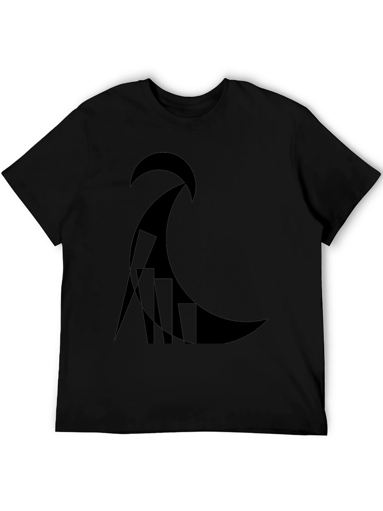 Abstract Graphic Black T-Shirt