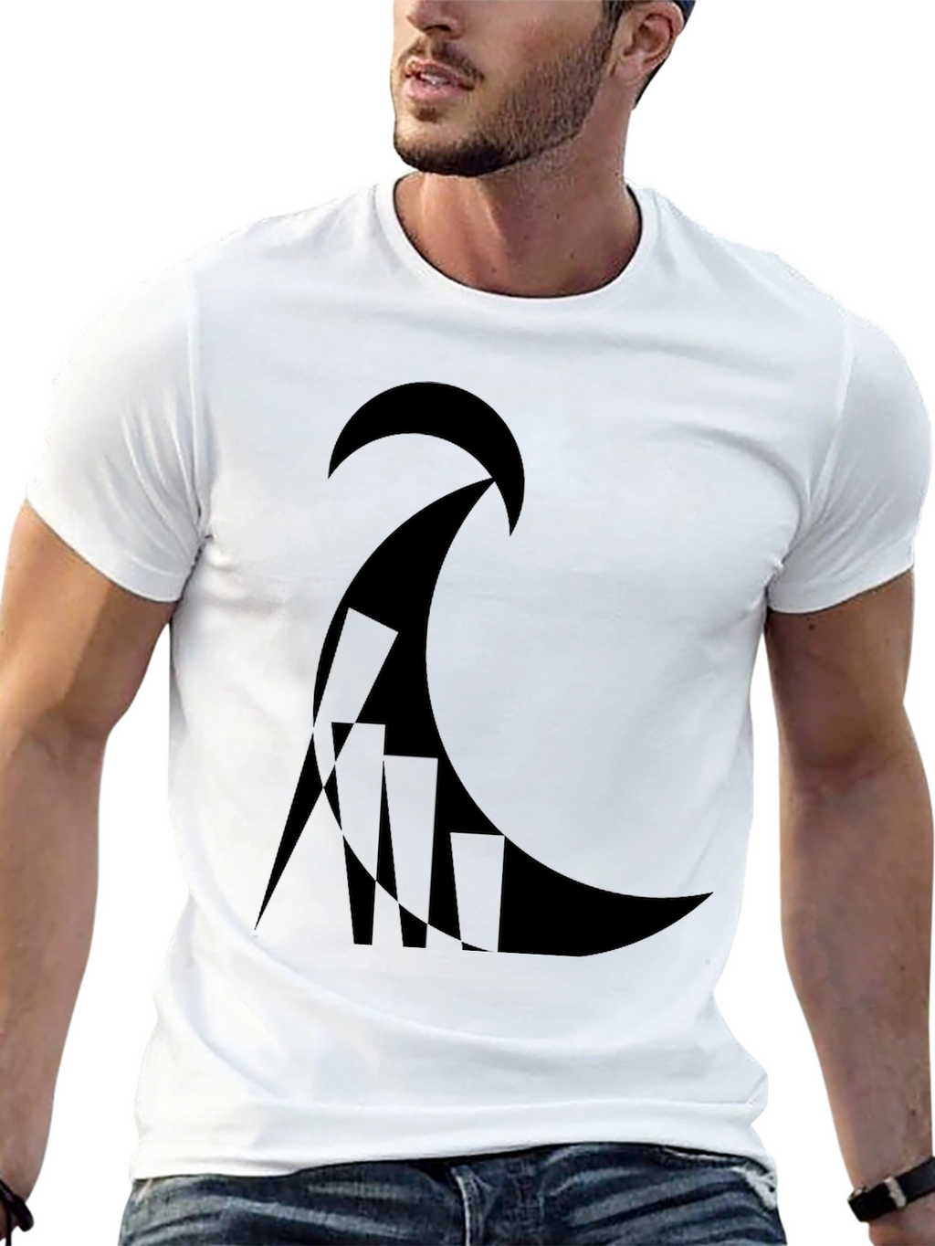 Abstract Graphic Black T-Shirt