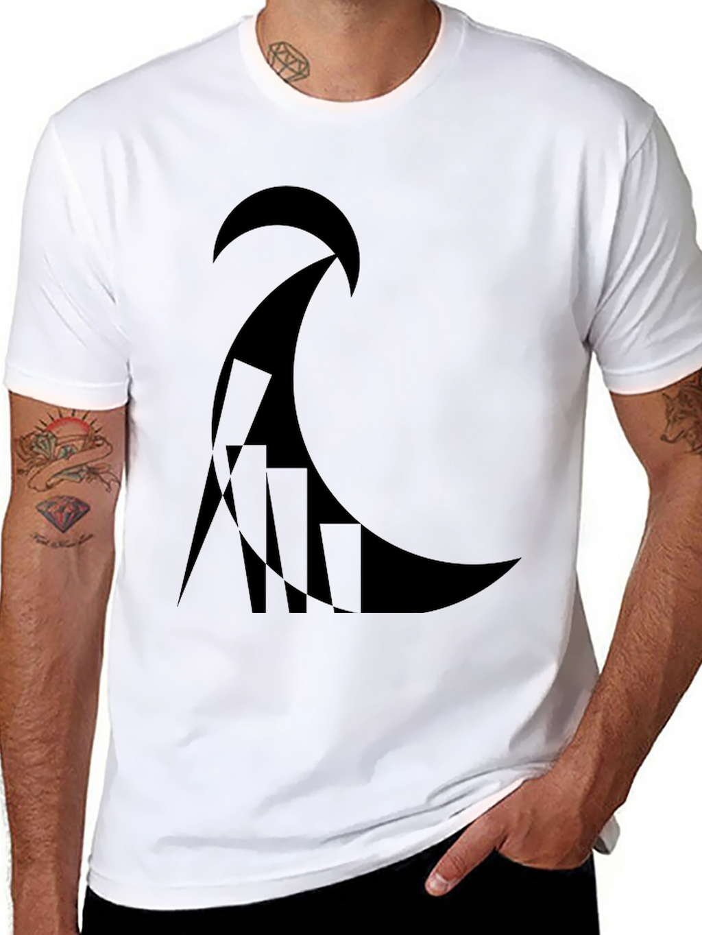 Abstract Graphic Black T-Shirt